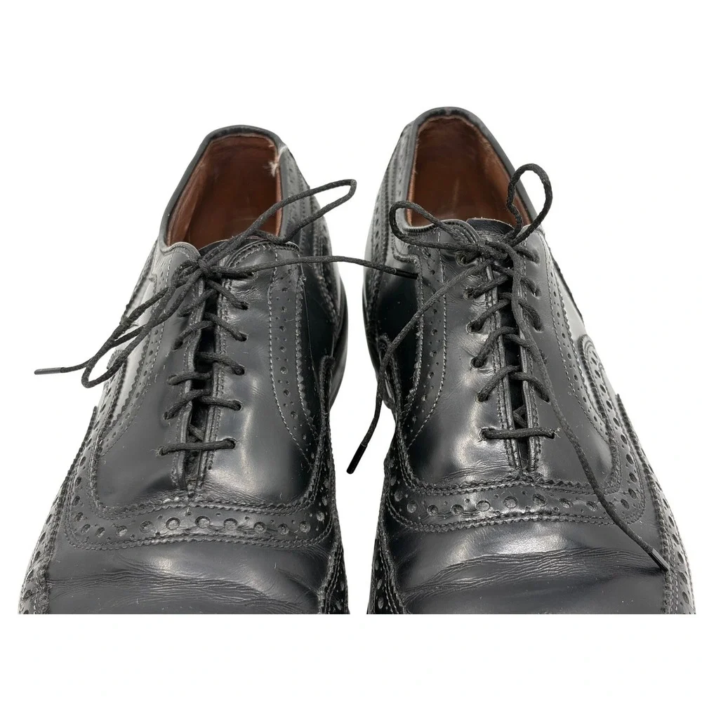 Allen Edmonds McAllister Mens Black Leather Wingtip Oxford Dress Shoes 9.5 B